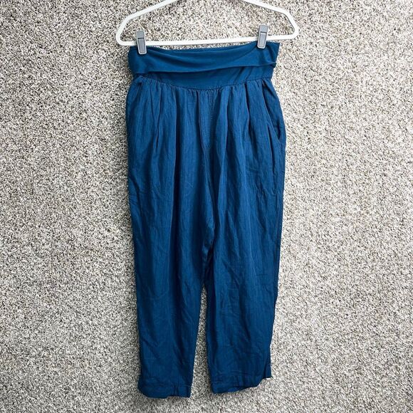 Hei Hei Pants Women’s Medium for Anthropologie Blue Striped Linen and Cotton Ble - Picture 1 of 8
